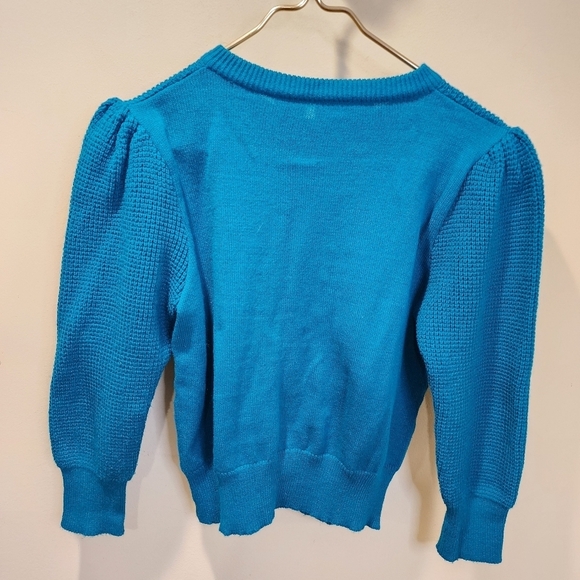 Andrew  St. JOHN vintage Teal 100% acrylic sweater size M - Picture 11 of 14